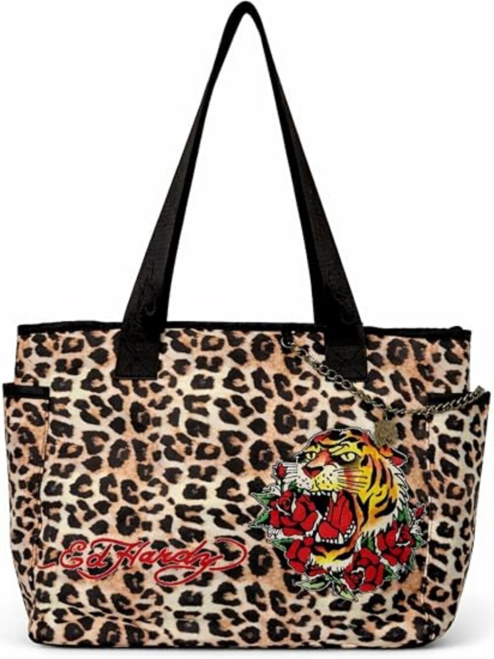 ED HARDY Logo Lunch Tote Bag with Termal Lining (Wild Rose Leopard)